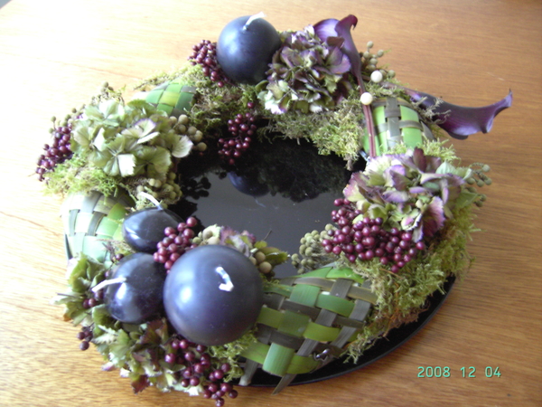 krans typha hydrangea bieke's creaties