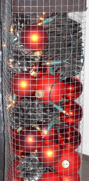 kerstbalk rood cobrablad zwart bieke's creaties