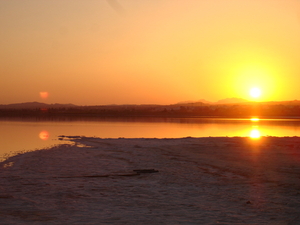 zoutmeer zonsondergang