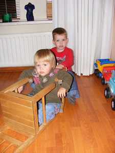 Youri en Sanne in de trein