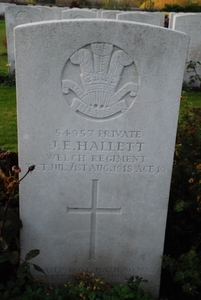 J.E. HALLETT - Artillery Wood Cem