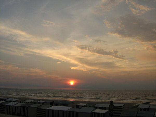 Belgische Kust Zonsondergang