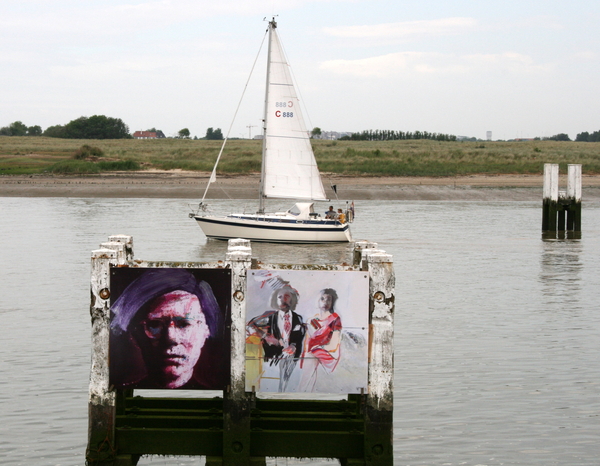 Nieuwpoort- Kunst in de havengeul.