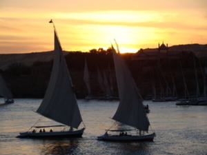 Zonsondergang in Aswan