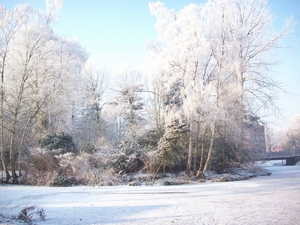 Zicht op het kasteelpark  te Bazel