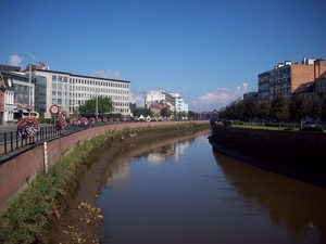 004 Mechelen Zicht op de Dijle vanaf Nekkerspoelbrug
