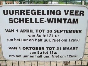 7-uurregeling veer Schelle-Wintam