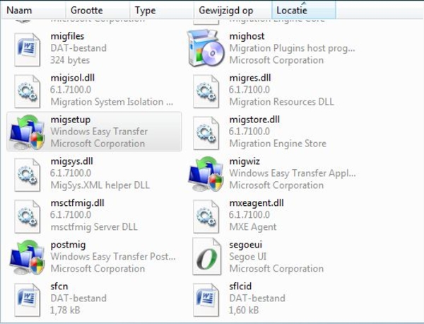 migsetup - Windows Easy Transfer....en meer over Windows 7
