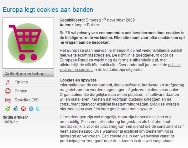 Europa legt cookies aan banden
