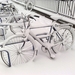 Winter-fietsen in de sneeuw