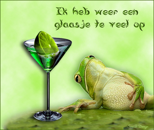 glaasje te veel op