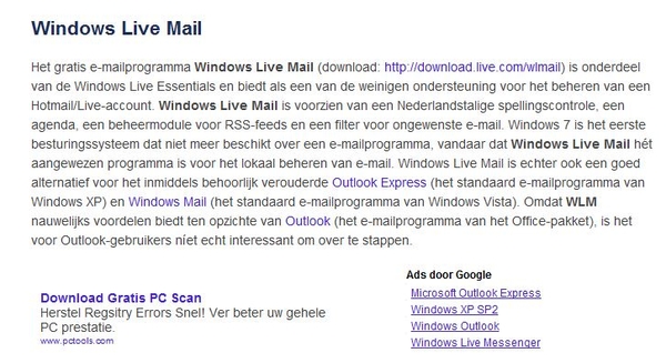 Windows Live mail gebruiken....handiger.