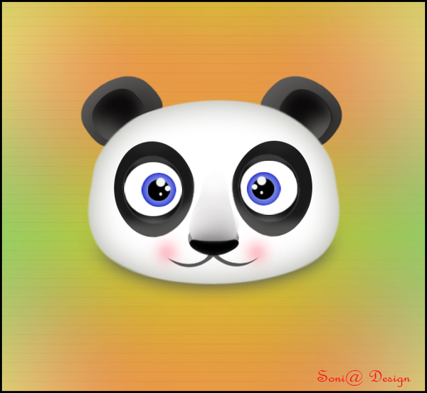 panda getekend in fotoshop