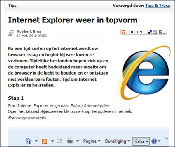 Internet Explorer weer in topvorm