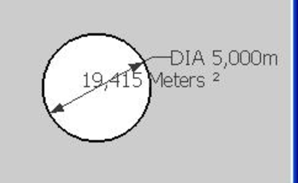 Diameter and surface of a circle