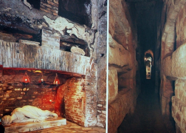 d3982 Catacomben van Calistus - H. Cecilia