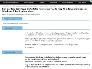 Windows OLD map na Installatie Windows 7 herstellen