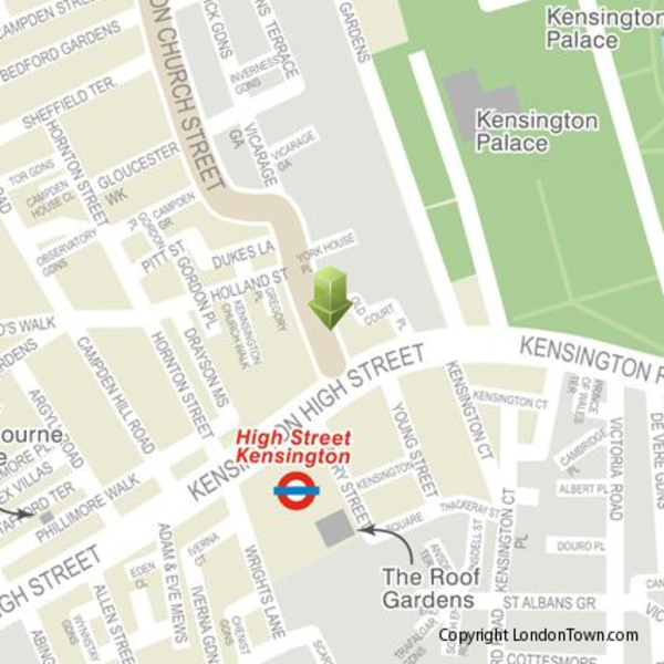 map Kensington High Street