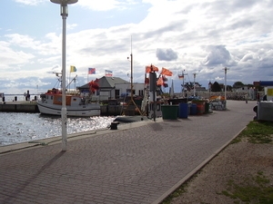 vissersbootjes in de haven van Vitte