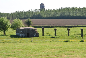 Duitse Pillbox langs de groenestraat Zonnebeke