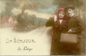LIEGE  UN BONJOUR DE LIEGE (1914)