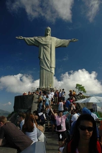 5 Rio de Janeiro_Corcovado_Christusbeeld en touristen
