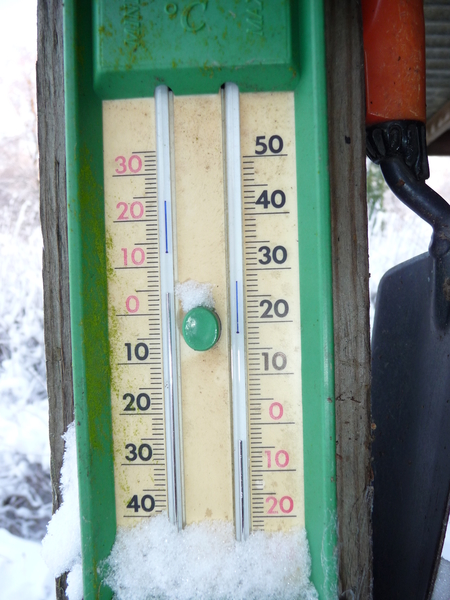 winter, kou, koude, vriesweer, temperatuur, thermometer