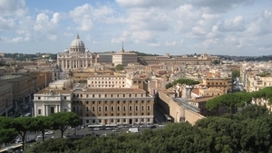 zicht op Rome vanop Castel Sant'Angelo