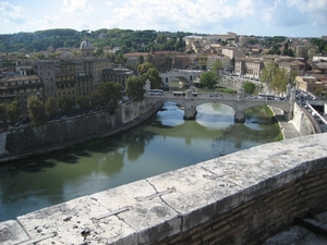 zicht op de Tiber vanop Castel Sant'Angelo