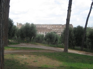 de achterkant van het Colosseum