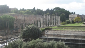 zicht op Forum Romanum vanuit Colosseum