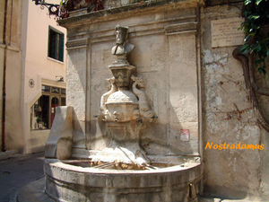 Saint-Rmy de Provence, fontein Nostradamus