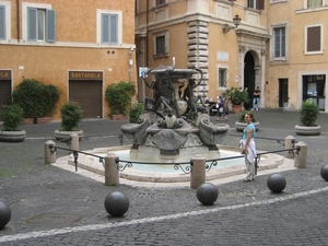 Piazza Mattei met Schildpaddenfontein in 1585 ontworpen door Tadd