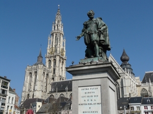 Antwerpen _Groenplaats,  standbeeld PP Rubens