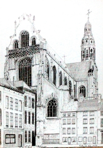 Antwerpen, Sint-Pauluskerk.(Chineese inkt)