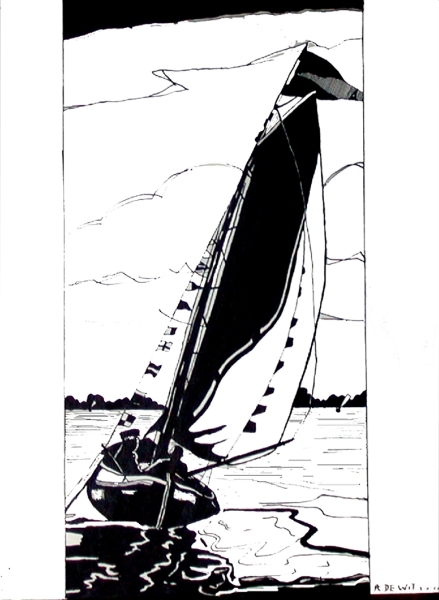 Zeilboot (Chinees inkt)