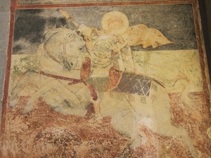 Montenegro, Moraca klooster (1252) fresko's op voorgevel