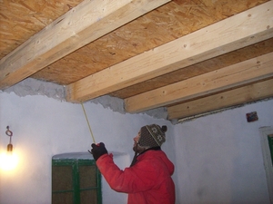 voorbereiding isolatie plafond living