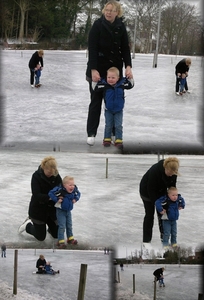 Anita samen met Niels op de schaats.