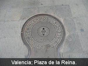 20090416 13u35  Valencia rooster in het voetpad op de Plaza de la