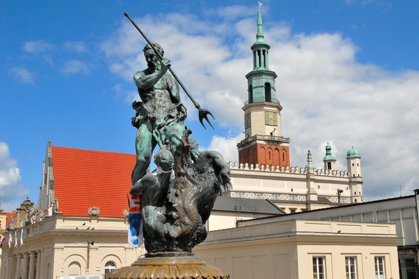 Poznan, Neptunusbeeld met Raadhuis op de achtergrond