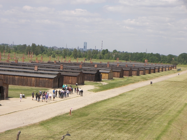 Birkenau, enkele van de honderden barakken