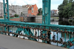 Wroclaw, brug met liefdessloten