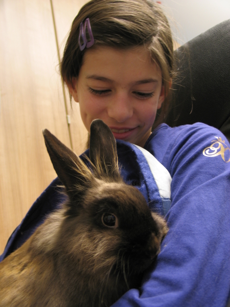 10) Sarah met konijn