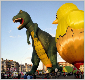 Luchtballons met speciale vormen.