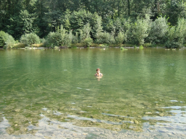 Zwemmen in de Tarn aan Le Moulin
