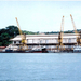 de haven van Kigoma , 3 kranen van Boomse metaalwerken uit 1960