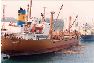 Panamax log-carrier in operaties