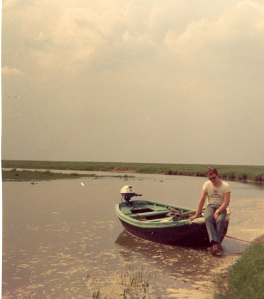 mijn vlet in1972 , geul in Saeftinghe