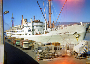 zusterschip Leopoldville aan de kaai in Teneriffe 1966